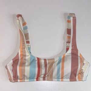 Pastel Striped Bikini Top